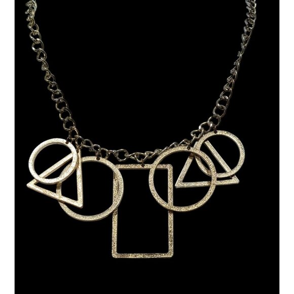 Funky Open Geometric Shape Charm Necklace - Picture 2 of 6